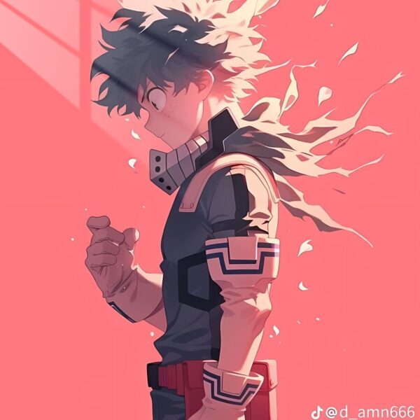 Izuku Midoriya Windswept Pink