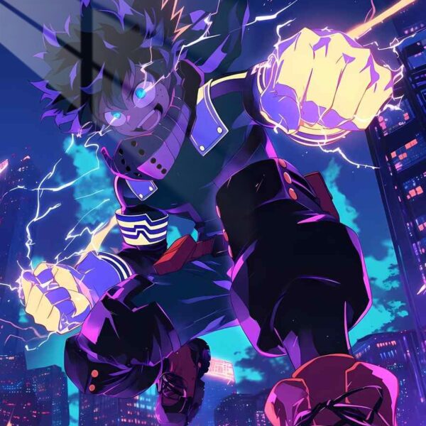 Izuku Neon Cityscape Purple
