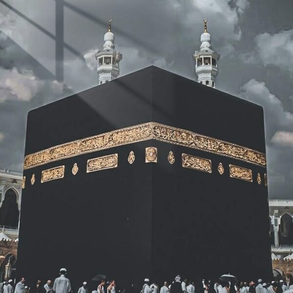 Kaaba Under Storm Dramatic Grey