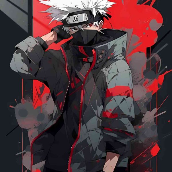 Kakashi Edgy Red, Black, Grey