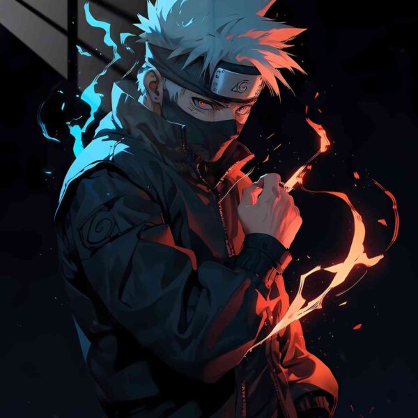 Kakashi Hatake Burning Style Red, Blue