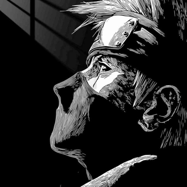 Kakashi Woodcut Black & White
