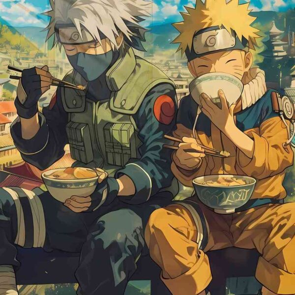 Kakashi And Naruto Ramen Orange And Green