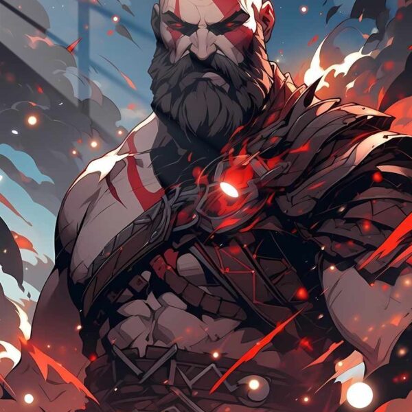 Kratos Fiery Gaze Red & Grey