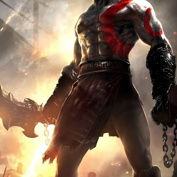Kratos God Of War Red And Gold