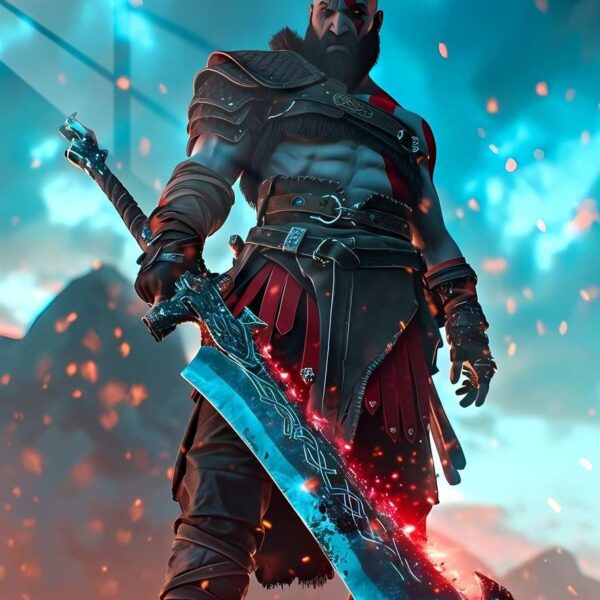 Kratos Leviathan Axe Blue & Red