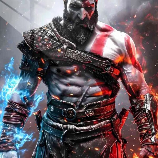 Kratos Leviathan Axe Fury Red & Blue