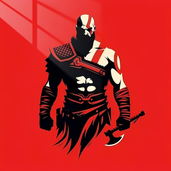 Kratos Minimalist Silhouette Red