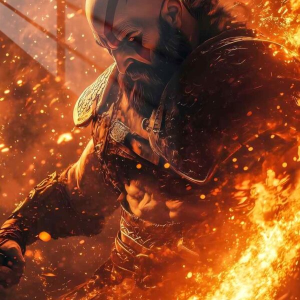 Kratos In Flames Fiery Wrath Orange