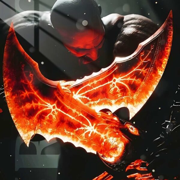 Kratos'S Leviathan Axe Fiery Grip Orange