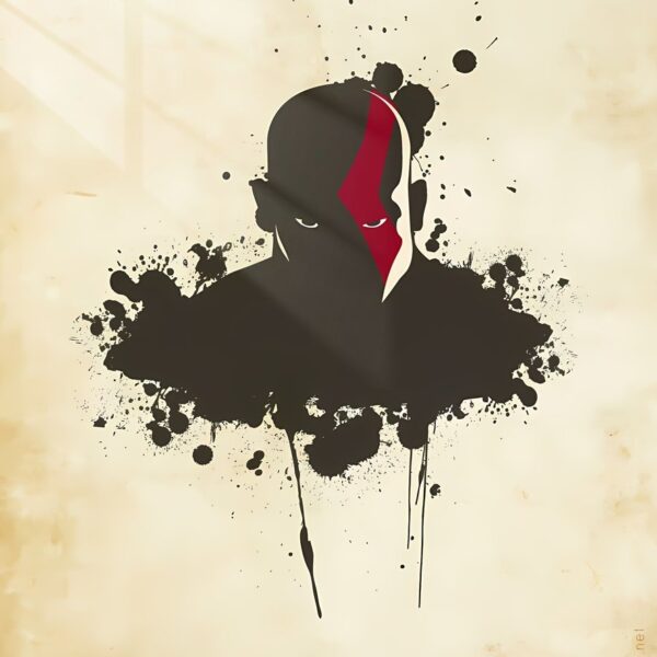 Kratos'S Silhouette Ink Blot Sepia