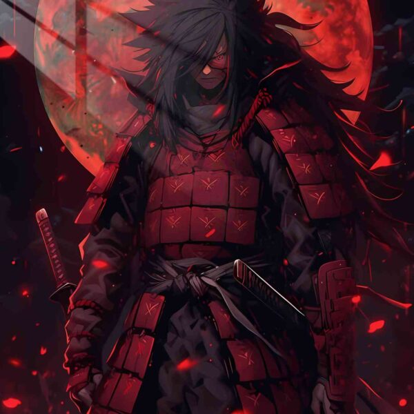 Madara Samurai Blood Moon Red