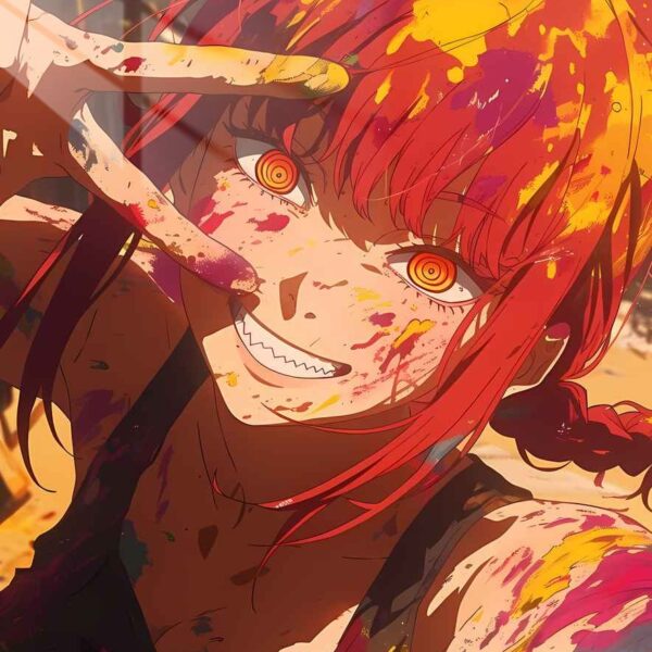 Makima Paint Splatter Red & Yellow