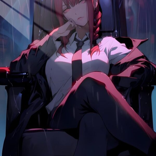 Makima Rain Red