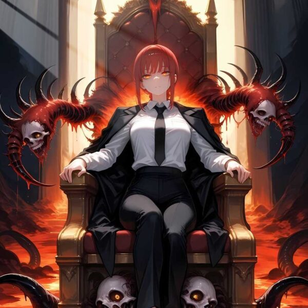 Makima Throne Of Control Red