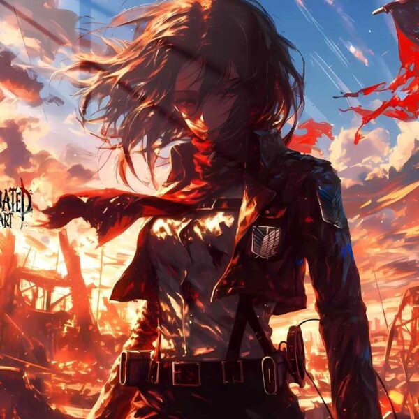 Mikasa Hair Sunset Red