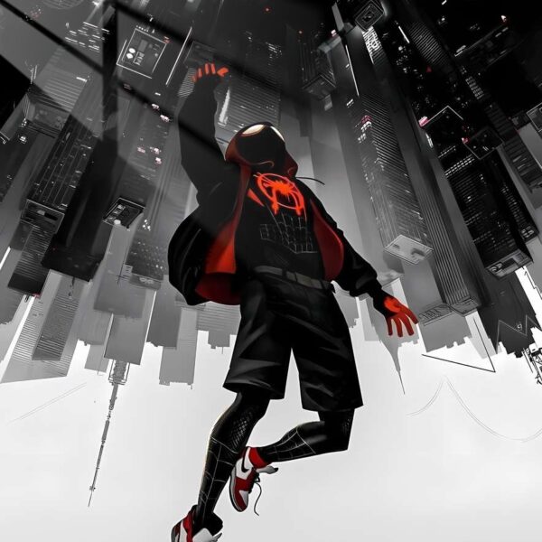 Miles Morales Ascending Inverted Cityscape Red & Grey