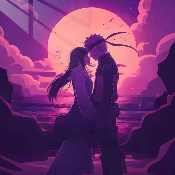 Naruto & Hinata Sunset Romance Purple