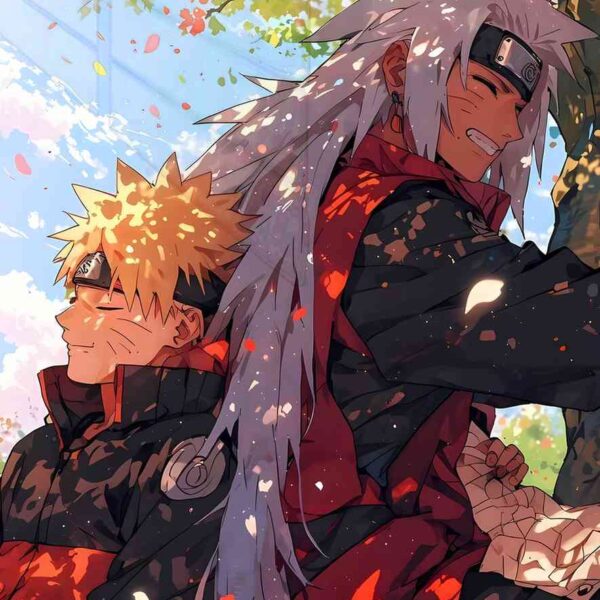 Naruto & Jiraiya Under The Blossoms