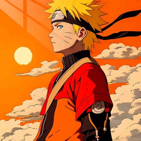 Naruto Sunset Clouds Orange