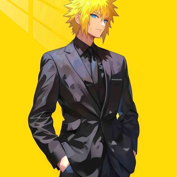 Naruto In Suit Yellow Background Sharp