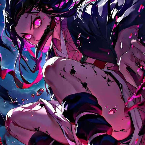 Nezuko Blood Demon Art Pink, Purple