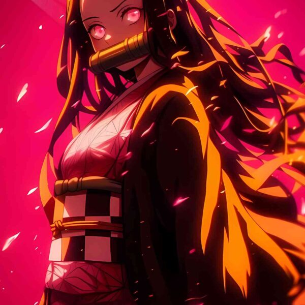 Nezuko Fiery Hair Crimson