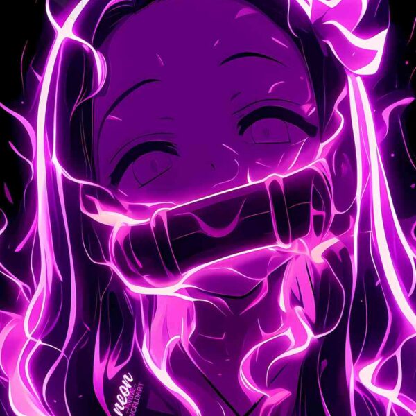 Nezuko Flames Purple