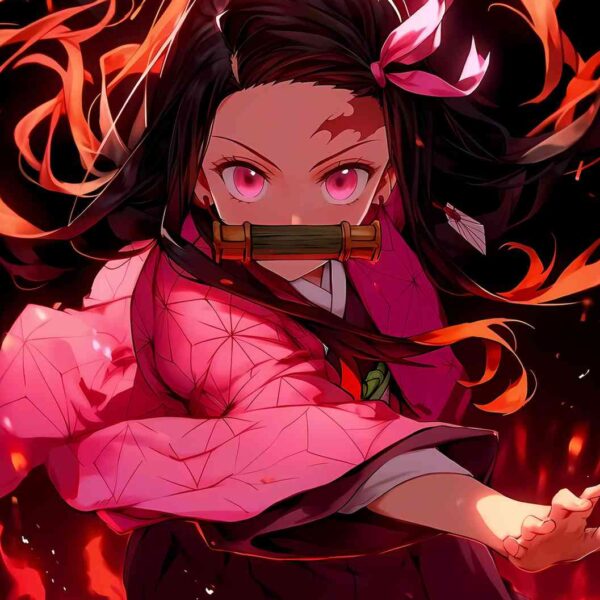 Nezuko Kamado Fiery Pink, Red