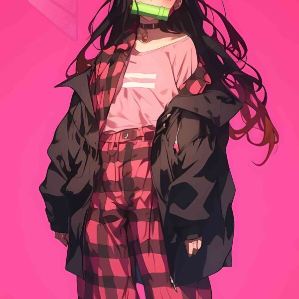 Nezuko Modern Plaid Pink
