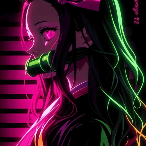 Nezuko Neon Glow Pink & Green
