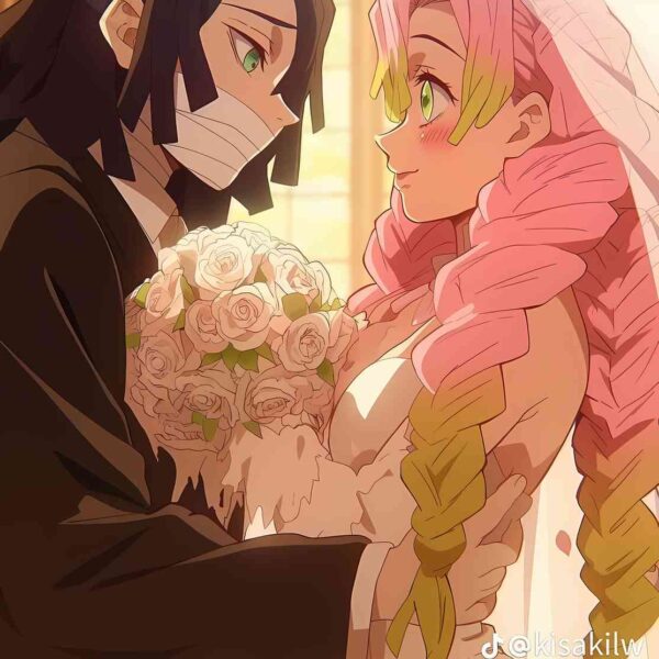 Obanai And Mitsuri Wedding Roses Peach