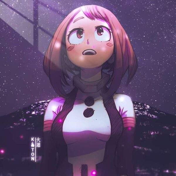 Ochaco Under The Stars Night Sky Purple