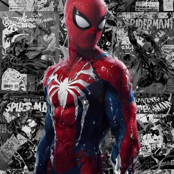 Ps4 Spidey Comic Book Splash Red & Blue