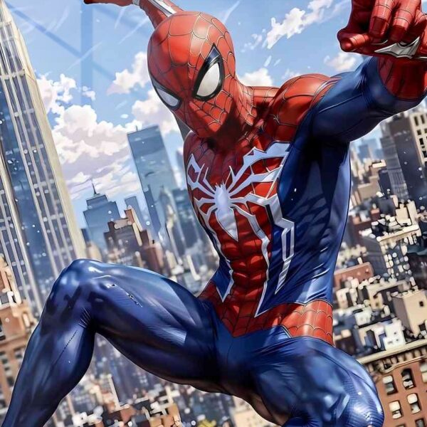 Ps5 Spider Man Dynamic Pose Red & Blue
