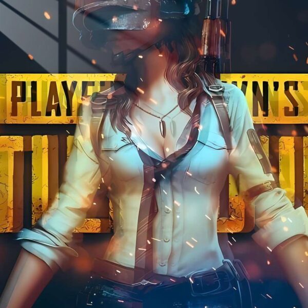 Pubg Girl Fiery Orange & Blue