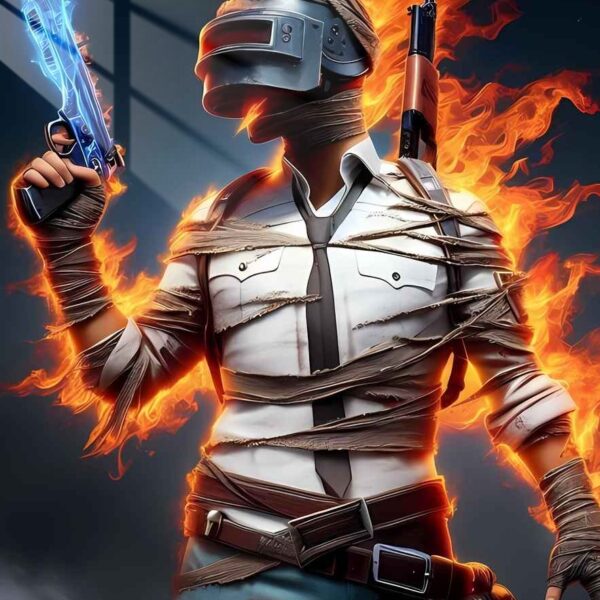 Pubg Inferno Flaming Warrior Orange & Blue