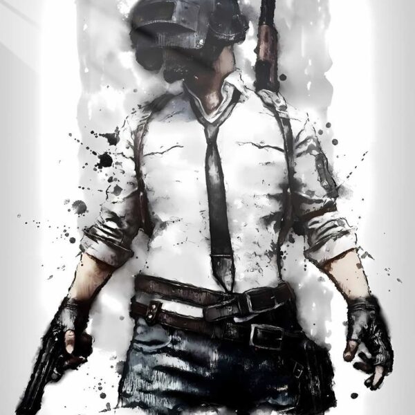 Pubg Player Ink Wash Black & White