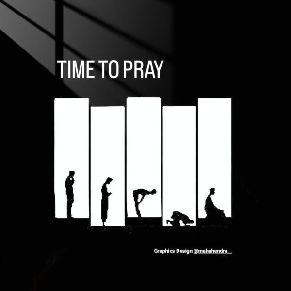 Prayer In Progress Silhouette Black & White