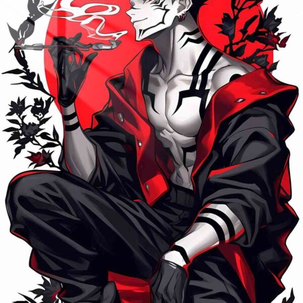 Sakuna Cursed Spirit Smoking Red