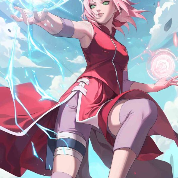 Sakura Healing Jutsu Pink, Light Blue
