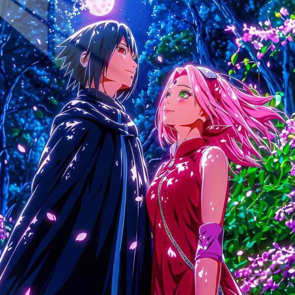 Sakura And Sasuke Moonlight Pink & Blue