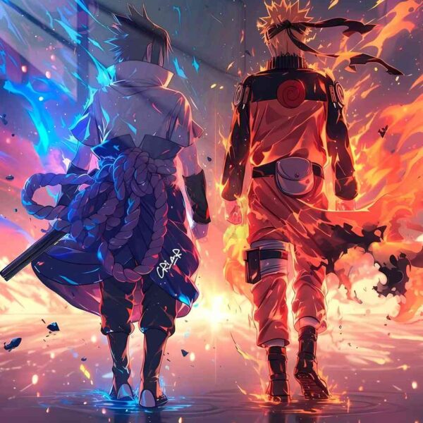 Sasuke & Naruto Rivalry Fire & Ice