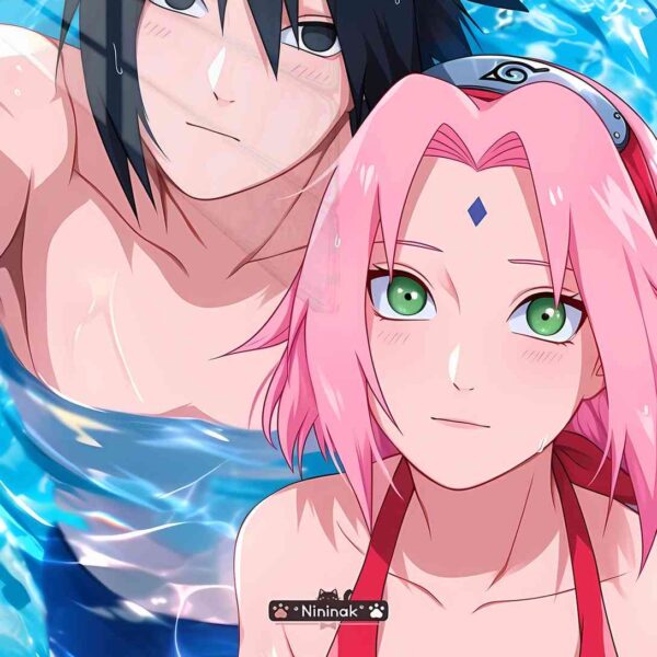 Sasuke & Sakura Pool Day Summer Pink & Blue
