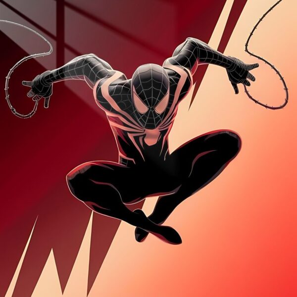 Scarlet Spider'S Descent Silhouette Style Red, Orange