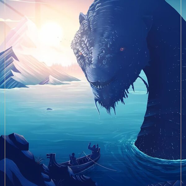 Serpent Of The Deep Silhouette Blue