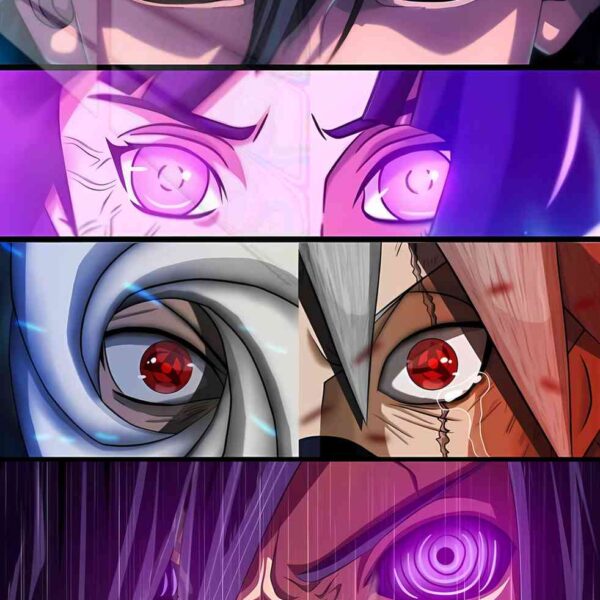 Sharingan Eyes Dark Purple, Red, Blue