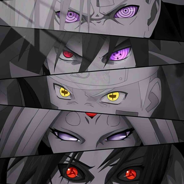 Sharingan Eyes Monochrome Red, Purple, Yellow