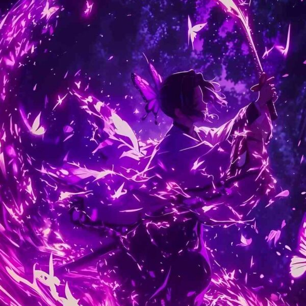 Shinobu Butterfly Dance Purple Flames Violet