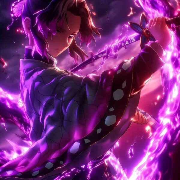 Shinobu Kochou Fiery Butterfly Purple